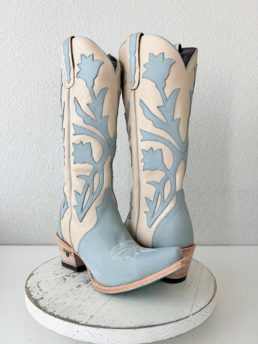 Lane JOLENE Blueberry Buttermilk Cowboy Boots Womens 8.5 Western Tall Snip Toe